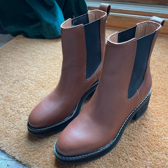 NEW Sz 6 Madewell Carina Platform Chelsea Boot Dried Maple - Picture 7 of 10